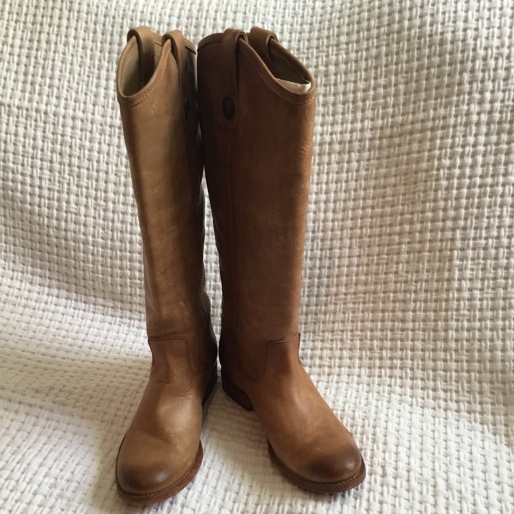Melissa Button 2 Soft Cognac Size 5 1/2 Frye Boots - image 1
